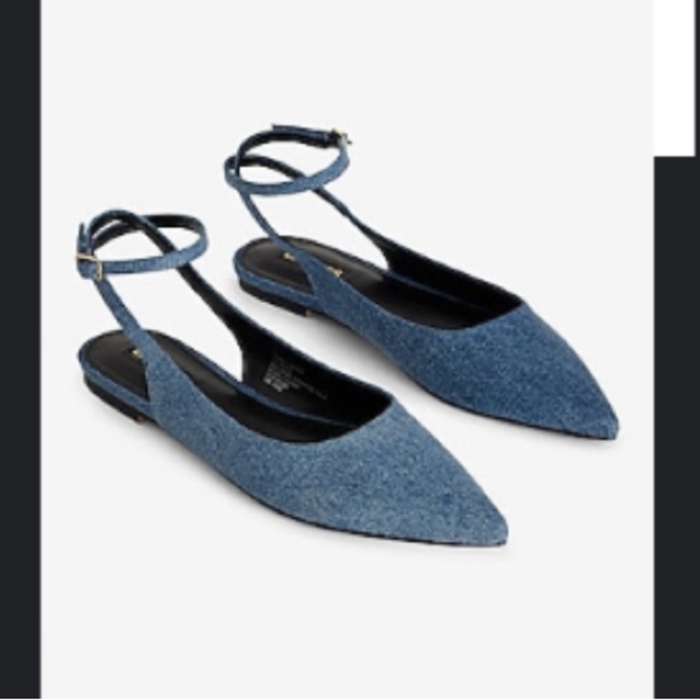 EXPRESS DENIM STRAPPY FLAT SANDALS/FLATS
